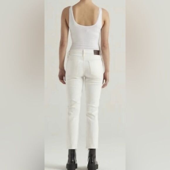 NWT EDWIN Women’s Bree Mid Rise Crop Straight Leg Ivory Jeans - Size 28 - Picture 2 of 15